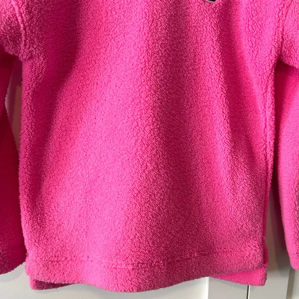 Vineyard Vines Girl's Bright Pink Mock Neck Pullover Fleece in‎ Size L